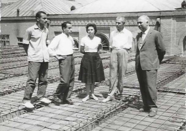 Inspecting the Reinforcing bars at the construction site